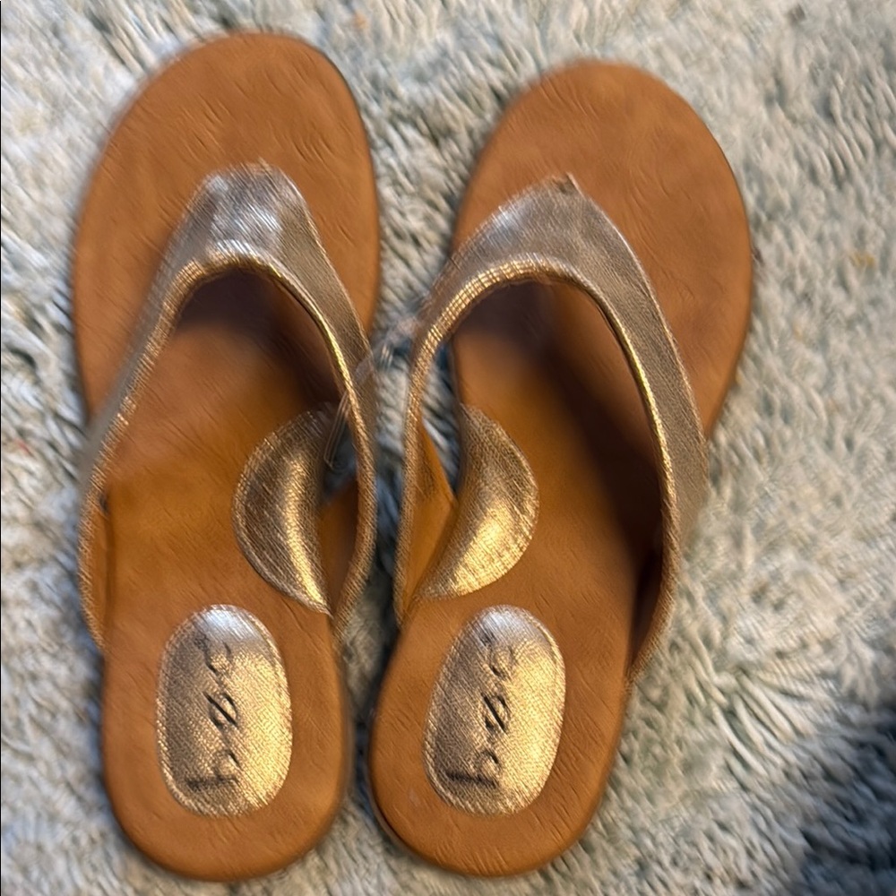 Stylish Metallic Flip-Flops